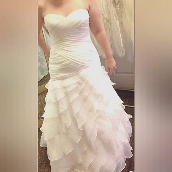 New!!! TagsCOSMOBELLAElegant Tiered Layered White Wedding Coset Style Sz 10- 12 - Picture 1 of 6